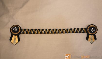 Navy Blue and Yellow Browband (15.5 inch) - Elite Equine on HorseYard.com.au