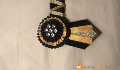 Navy Blue and Yellow Browband (15.5 inch) - Elite Equine on HorseYard.com.au