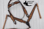 CSS Floral Tooled Headstall and Breastcollar on HorseYard.com.au